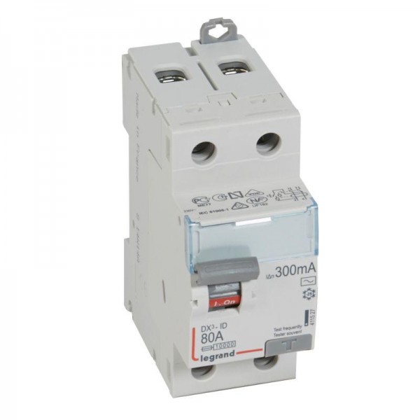  Выключатель дифференциального тока (УЗО) 2п 80А 300мА тип AC DX3 Leg 411527 