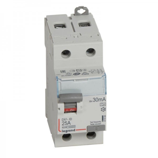  Выключатель дифференциального тока (УЗО) 2п 25А 30мА тип A DX3 Leg 411554 