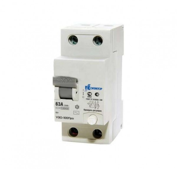  Выключатель дифференциального тока (УЗО) 4п 63А 300мА тип AC УЗО-100 КОНТАКТОР 7000575 