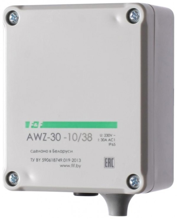  Фотореле AWZ 30-10/38 (выносной фотодатчик IP-65 монтаж на плоскость 230В 30А 1НО IP40) F&F EA01.001.005 