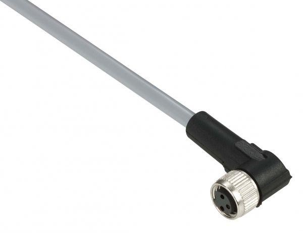  Коннектор угловой кабельно-гнездовой М8 3 отверстия (дл.5м) SchE XZCPV0666L5 
