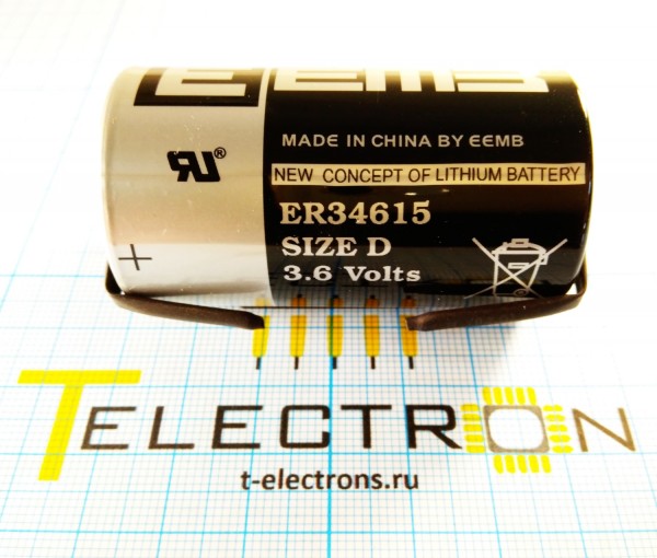  Батарея 3.6В, Li - SOCl2, типоразмер D, EEMB ER34615 