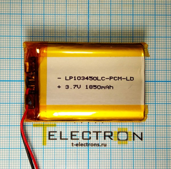  Аккумулятор Li-Po 3.7 В, 1850 мАч, LP103450LC-PCM-LD 
