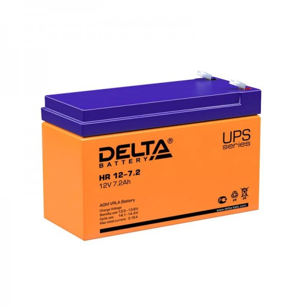  Аккумулятор 12В 7.2А.ч. Delta HR 12-7.2 