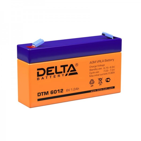  Аккумулятор 6В 1.2А.ч Delta DTM 6012 
