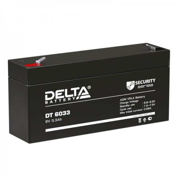  Аккумулятор 6В 3.3А.ч Delta DT 6033 (125) 