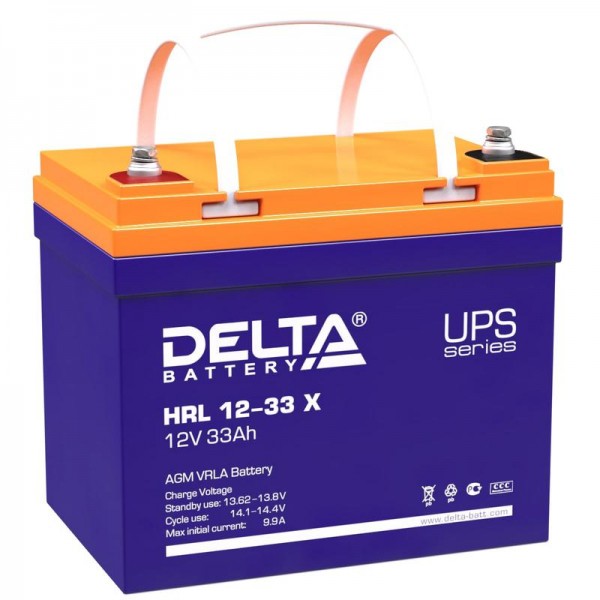  Аккумулятор 12В 33А.ч. Delta HRL 12-33 X 