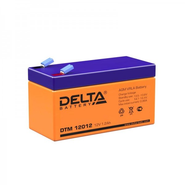  Аккумулятор 12В 1.2А.ч. Delta DTM 12012 