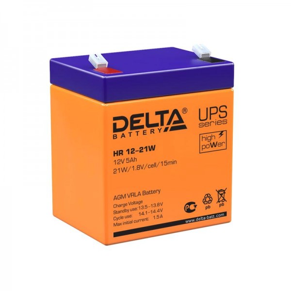  Аккумулятор 12В 5А.ч. Delta HR 12-21 W 
