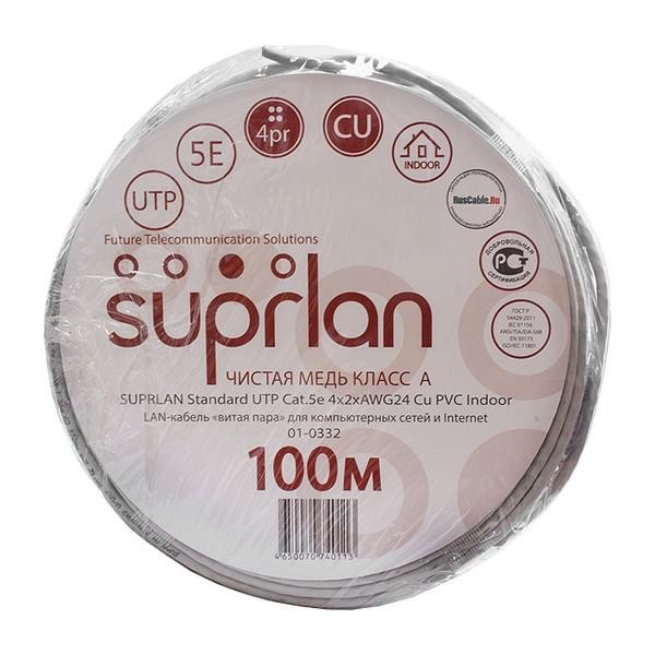  Кабель UTP 4х2хAWG24 кат. 5е Cu PVC In. 100м (м) SUPRLAN Standard 01-0332 