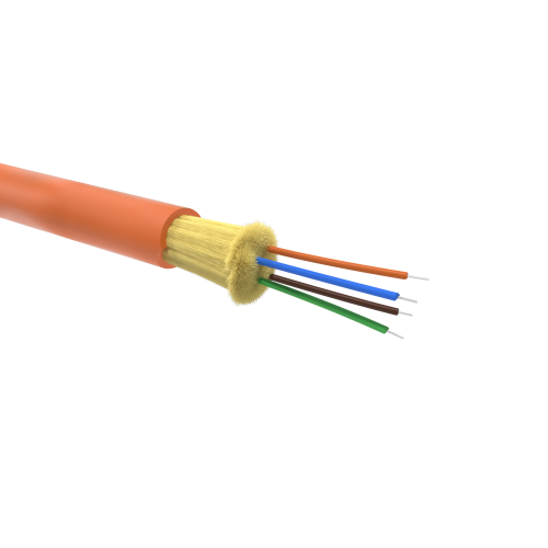  Кабель волоконно-оптический 50/125 (OM2) многомодовый 4 волокна плотное буферное покрытие для внутренней прокладки (уп.2000м) оранж. DKC RNDTIN504LSOR 