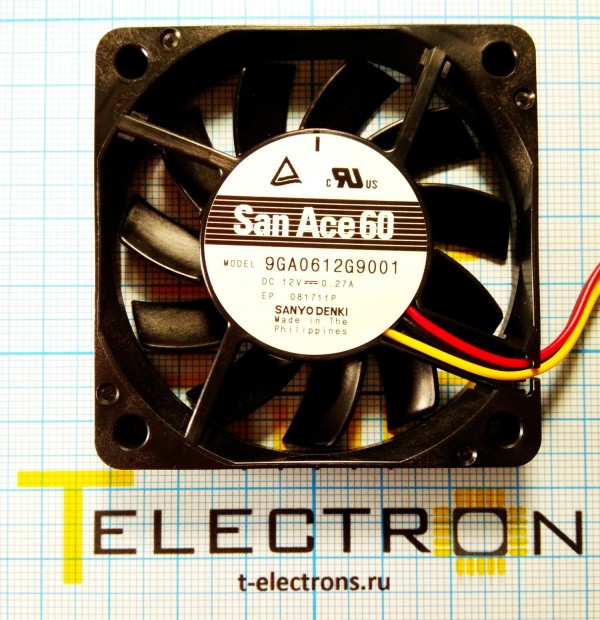  Осевой вентилятор, серия San Ace 60, 12 В, 9GA0612G9001 