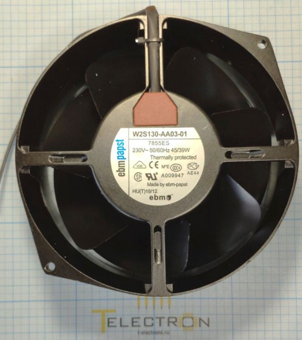 Вентилятор переменного тока 230В, 250 мА, Ø150 x 55 мм, W2S130-AA03-01 