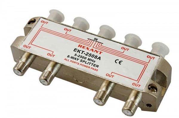  Делитель ТВх8 под F разъем 5-2500 МГц "СПУТНИК" Rexant 05-6205 