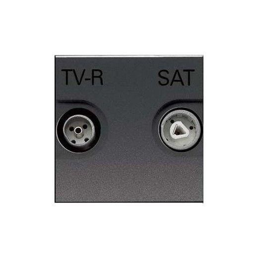  Розетка TV-R-SAT 2мод. Zenit с накладкой антрацит ABB 2CLA225130N1801 