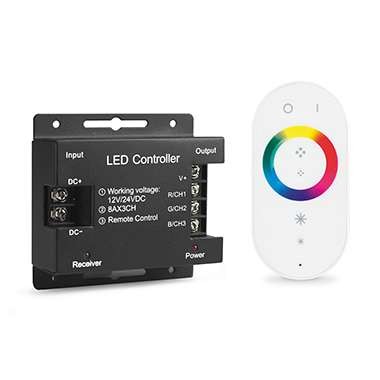  Контроллер для RGB 288Вт 24А с сенсорным пультом управления бел. Gauss 201013288 