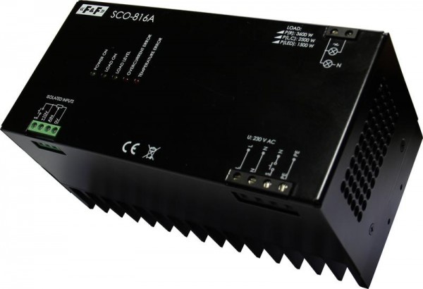  Регулятор освещенности SCO-816 (регулятор яркости освещения для всех типов ламп мощность до 3500Вт; с аналог. выходом 1-10В напряжение управления; 8-230В; AC/DC; монтаж на DIN-рейке; 230В IP20) F&F EA01.006.012 