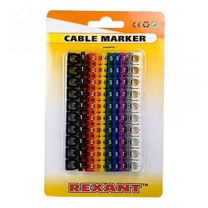  Маркер кабельный 0-9 комплект в блистере от 4 до 6мм (уп.100шт) Rexant 12-6062 