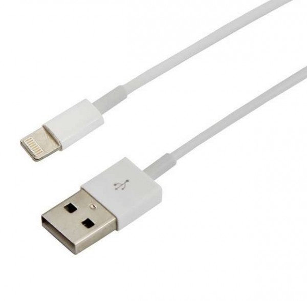  Кабель USB для iPhone 5/6/7 моделей оригинал (чип MFI) 1м бел. Rexant 18-0000 