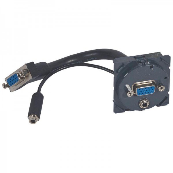  Механизм розетки HD15 + Jack 3.5 с кабелем Leg 067376 