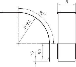  Крышка внеш. верт. угла 90град. 150мм DBV60150F VA4301 OBO 7130953 