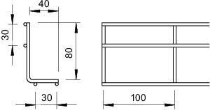  Угол для лотка проволочный 40х80 L2000 сталь 4.4мм GW 40 80 FT гор. оцинк. OBO 6003818 