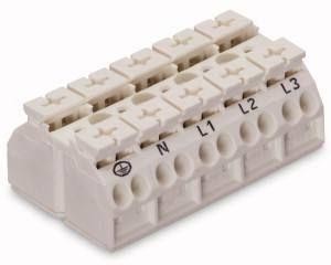  Клеммник 5х(0.5-4) блок 5 пол. бел. WAGO 862-1605 