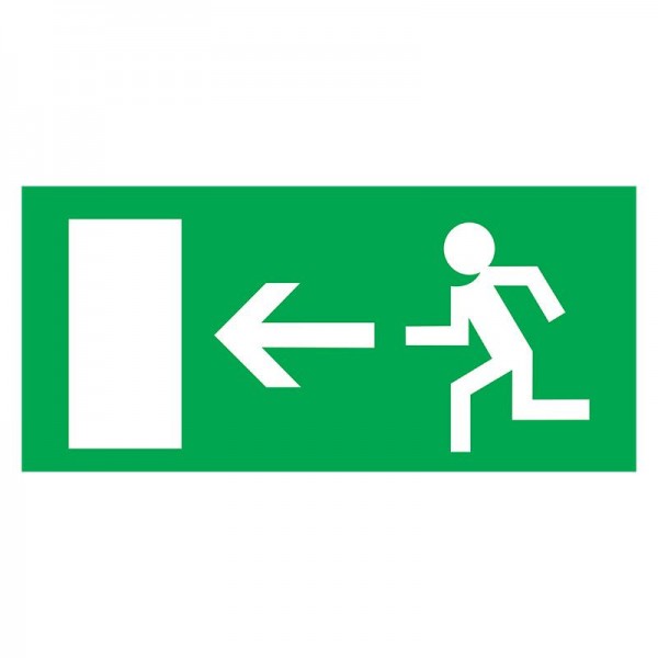  Табличка ПВХ эвакуационный знак "Направление к эвакуационному выходу налево" 100х300мм Rexant 56-0025-2 