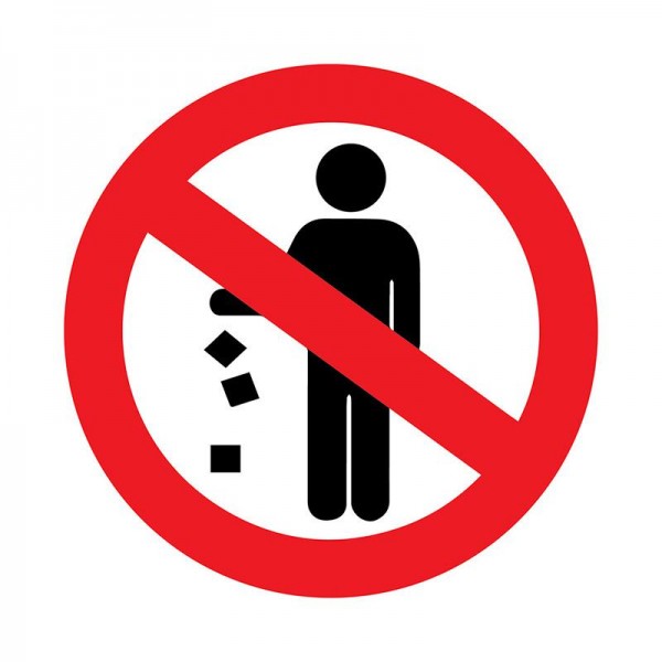  Наклейка запрещающий знак "Не мусорить" d150мм Rexant 56-0013 