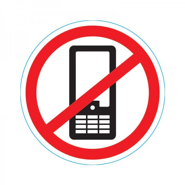  Наклейка запрещающий знак "Использование мобильных телефонов запрещенно" 150х150мм Rexant 56-0042 