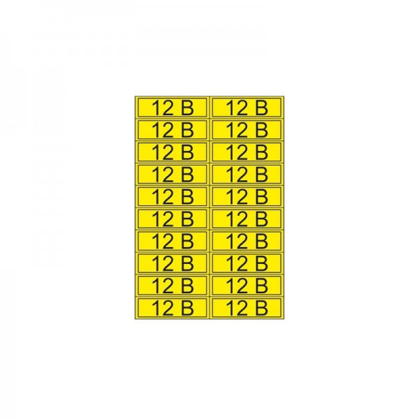  Наклейка знак электробезопасности "12В" 15х50мм (20шт на листе) Rexant 55-0001 