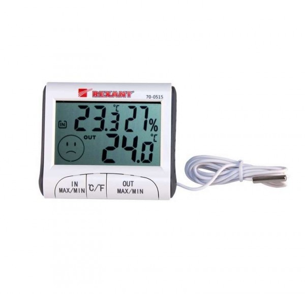  Термогигрометр комнатно-уличный с часами REXANT 70-0515 