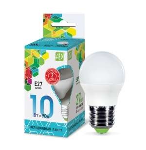  Лампа светодиодная LED-шар-standard 10Вт 230В E27 4000К 900Лм ASD 4690612015484 