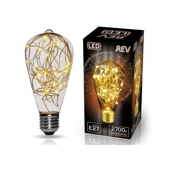  Лампа светодиодная VINTAGE Copper Wire ST64 E27 2700К теплый свет REV 32445 4 