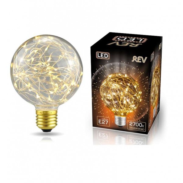  Лампа светодиодная VINTAGE Copper Wire шар G95 E27 2700К теплый свет REV 32444 7 