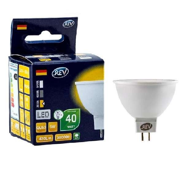 Лампа светодиодная MR16 5Вт 3000К тепл. бел. GU5.3 420лм 180-240В REV 32322 8 