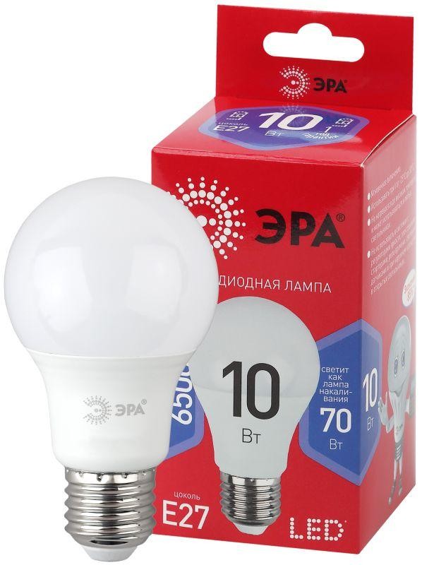  Лампа светодиодная A60-10W-865-E27 R (диод груша 10Вт хол E27) (10/100/2000) ЭРА Б0045324 