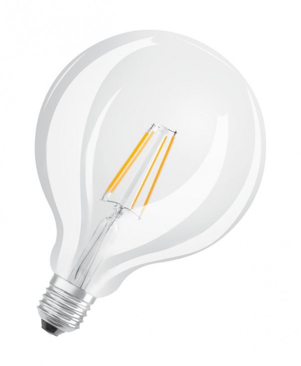  Лампа светодиодная филаментная PARATHOM CLASSIC GLOBE125 FIL 60 non-dim 6.5W/827 6.5Вт (замена 60Вт) тепл. бел. E27 OSRAM 4058075288300 