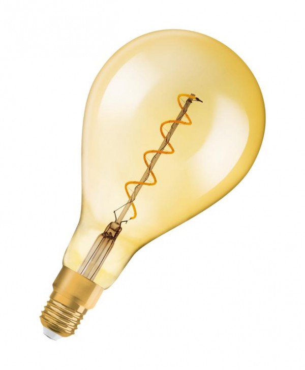  Лампа светодиодная филаментная Vintage 1906 LED dim CL A160 FIL GOLD 28 dim 5W/820 5Вт (замена 28Вт) тепл. бел. E27 золотистая диммир. OSRAM 4058075269705 