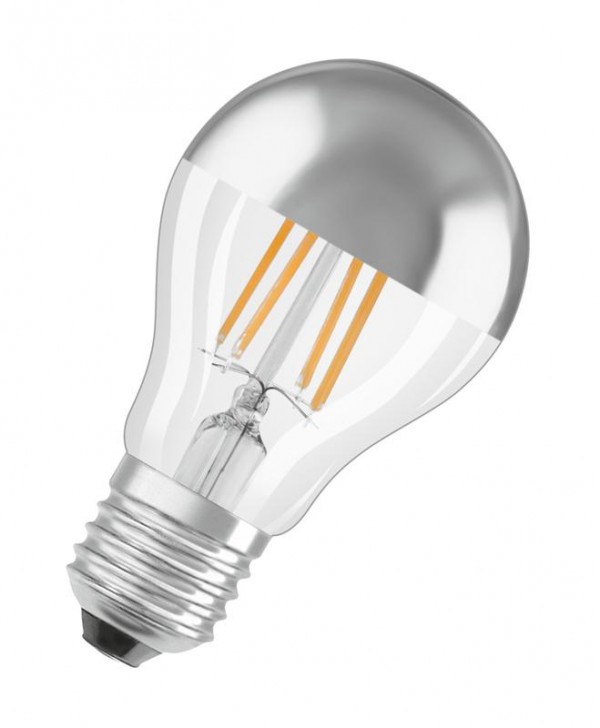  Лампа светодиодная филаментная PARATHOM CLASSIC A FIL Mirror Silver 50 non-dim 6.5W/827 6.5Вт (замена 50Вт) тепл. бел. E27 зеркальная OSRAM 4058075287365 