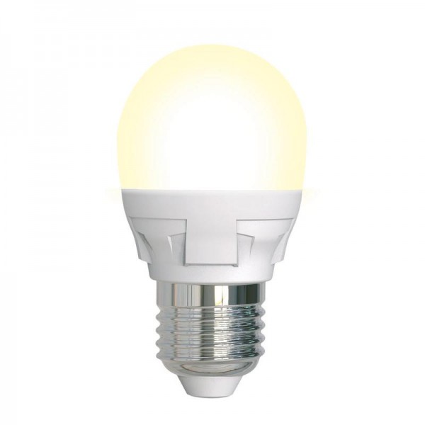  Лампа светодиодная LED-G45 7W/3000K/E27/FR/DIM PLP01WH Яркая диммир. мат. картон Uniel UL-00004303 