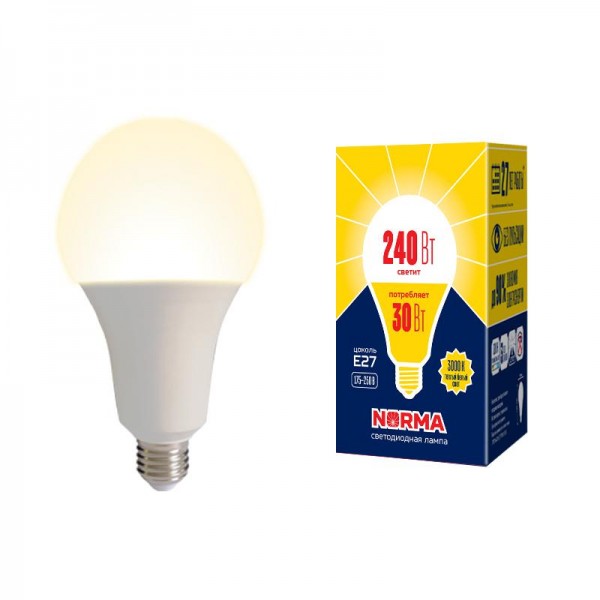  Лампа светодиодная LED-A95-30W/3000K/E27/FR/NR Norma мат. картон Volpe UL-00005604 