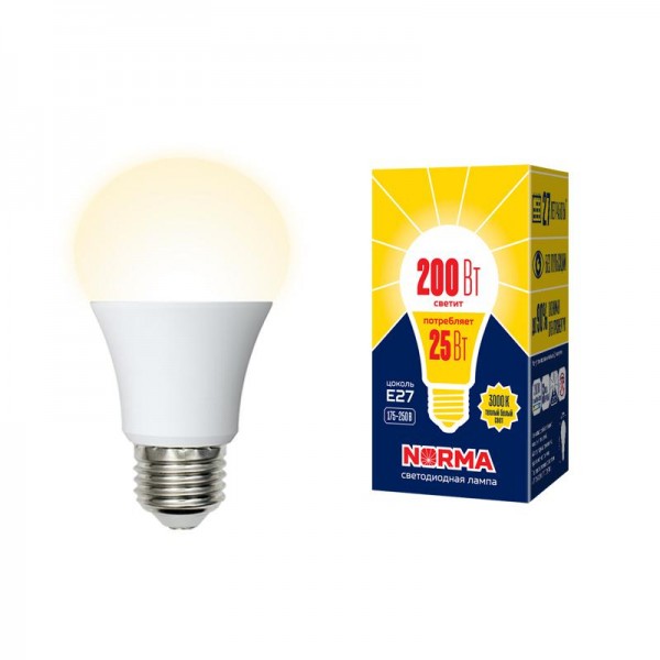  Лампа светодиодная LED-A70-25W/3000K/E27/FR/NR Norma мат. картон Volpe UL-00004469 