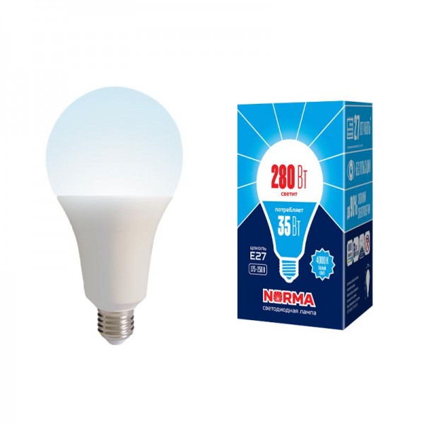  Лампа светодиодная LED-A95-35W/4000K/E27/FR/NR Norma мат. картон Volpe UL-00005608 