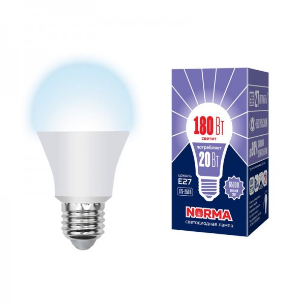  Лампа светодиодная LED-A65-20W/DW/E27/FR/NR Norma мат. картон Volpe UL-00004028 
