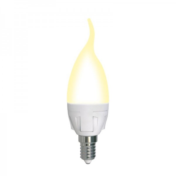  Лампа светодиодная LED-CW37 7W/3000K/E14/FR/DIM PLP01WH Яркая диммир. мат. картон Uniel UL-00004299 