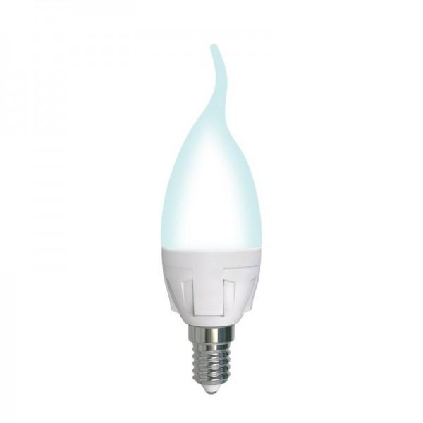  Лампа светодиодная LED-CW37 7W/4000K/E14/FR/DIM PLP01WH Яркая диммир. мат. картон Uniel UL-00004298 