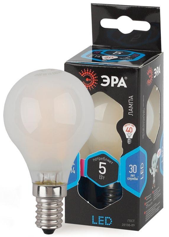  Лампа светодиодная F-LED P45-5w-840-E14 frozed ЭРА Б0027930 