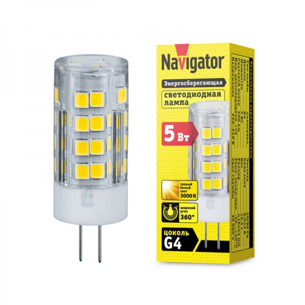  Лампа светодиодная 61 483 NLL-P-G4-5-230-3К Navigator 61483 
