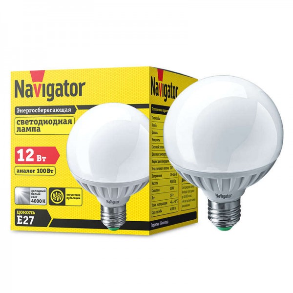  Лампа светодиодная 61 279 NLL-G95-12-230-4K-E27 Navigator 61279 